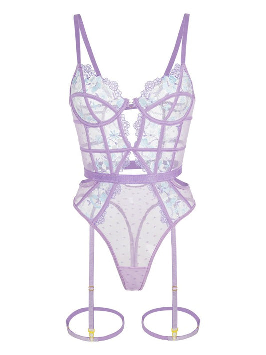 romance intimates -lavender lingerie set
