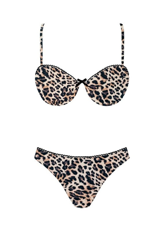 leopard underwire  bikini set