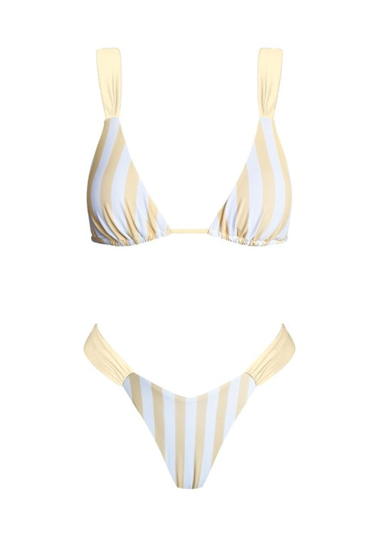 coco bikini set yellow stripe